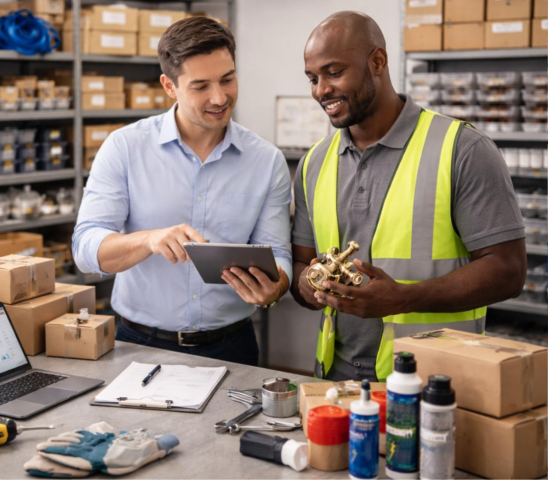 Team collaboration in industrial storage area